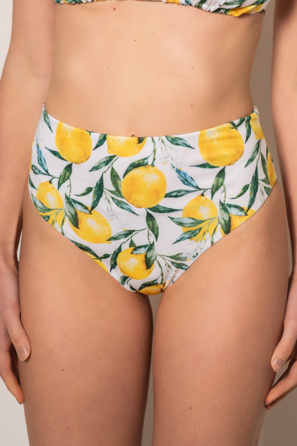 High-Waisted Bikini Bottom Aurora - Lemon